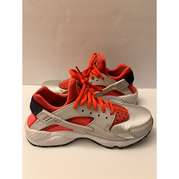 Nike Huarache Womens Athletic Running Shoes Silver/Orange Size 5.5 - Picture 6 of 8